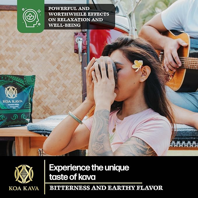 Vanuatu Koa Kava Kava Powder - Premium Noble Waka Kava Tea made from Lateral Roots in Vanuatu for Authentic Relaxation. 1 Pound Bag