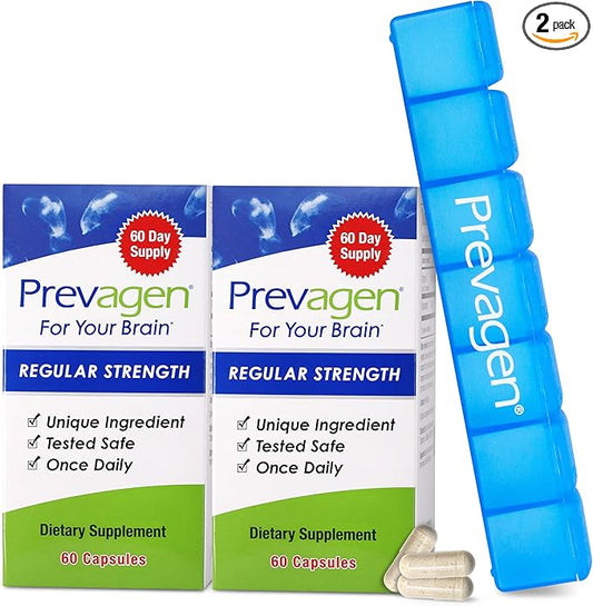 Prevagen Regular Strength - 120 Capsules (4 Month Supply) | Formulated for Your Brain | 10mg of Apoaequorin Plus Vitamin D3 with 7-Day Pill Minder