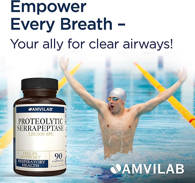 Proteolytic Serrapeptase Enzymes - 120,000 SPU - Supports Circulation, Digestion & Respiratory Health - Supports Sinus & Immune Health - Recovery Boost - Dietary Supplement - 90 Capsules