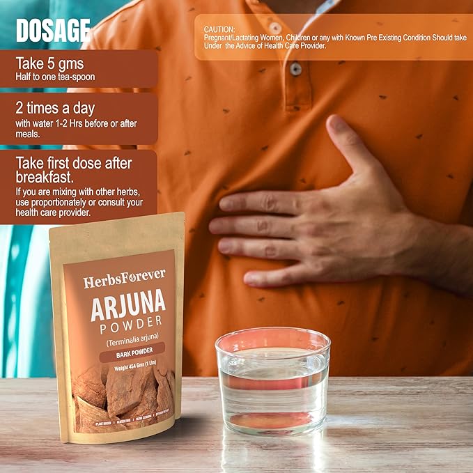 Arjuna Powder Terminalia Arjuna Non GMO, Vegan 454 GMS