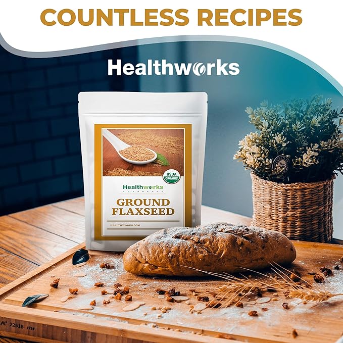 Healthworks Superfoods Flax Seed Organic - 48 Oz / 3 Lbs - Finely Ground Cold Milled Raw