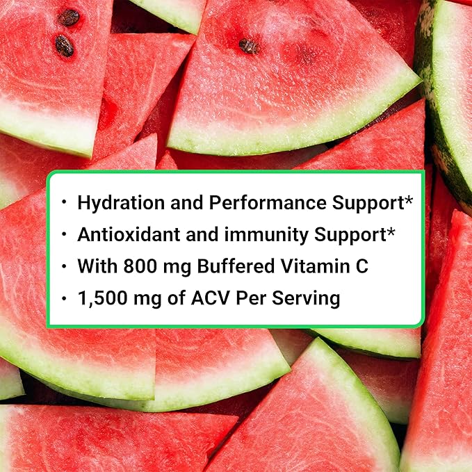 Essential Elements Hydration Packets - Watermelon Cucumber Pack - Sugar Free Electrolytes Powder Packets - 50 Stick Packs of Electrolytes Powder No Sugar - Hydration Drink - with ACV & Vitamin C