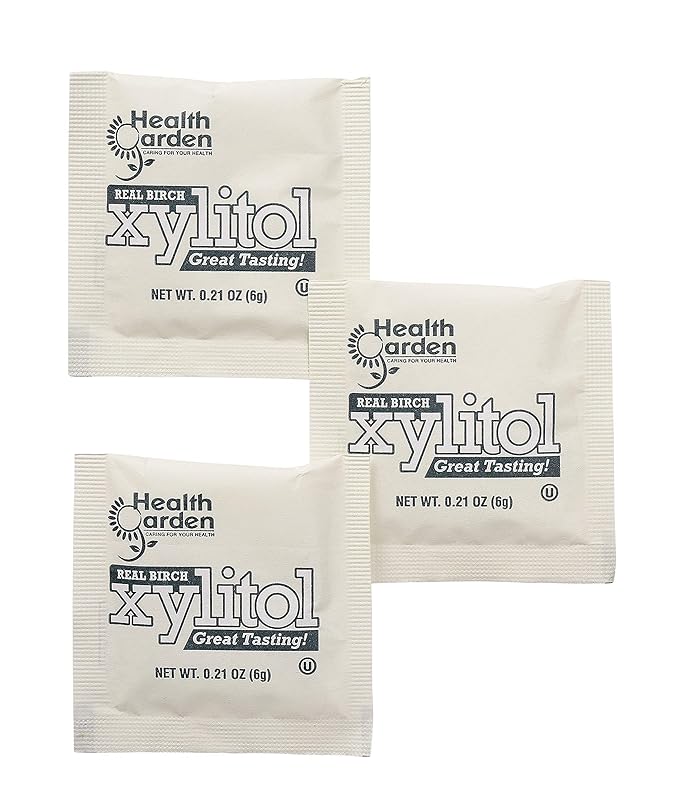 Health Garden Birch Xylitol Sweetener - 50 Packets - Pure Birch Xylitol - Non GMO, Kosher, and Made in the U.S.A. - Ideal Powdered Sugar Substitute - Non-GMO Sugar Alternative