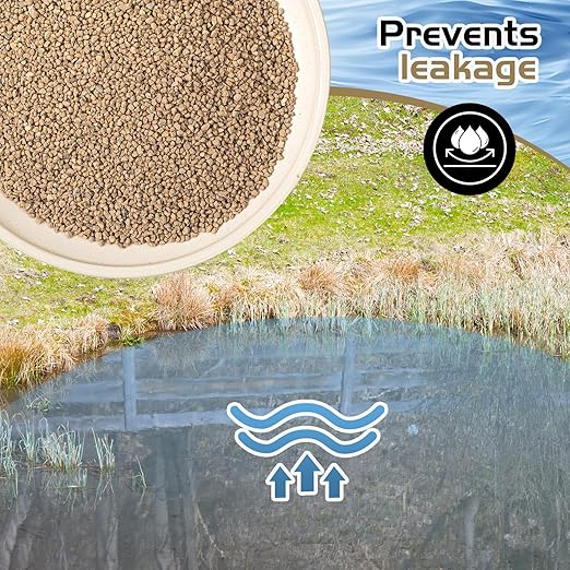 Nuanchu 30lb Granular Sodium Bentonite Clay for Pond Sealing Granular All Natural Pond Sealant Bentonite Clay Powder Natural Soil Liner for Pool Leak Repair Dam Sealer Cat Litter Clumping