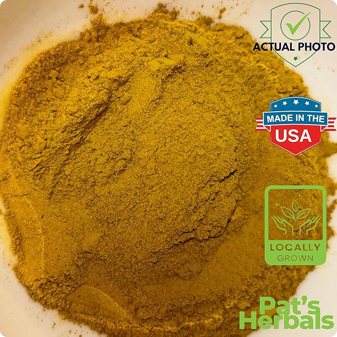 Pat's Herbals Goldenseal Root Powder - 2oz, USA Grown, Non-GMO | Pure Bright Yellow Root Powder