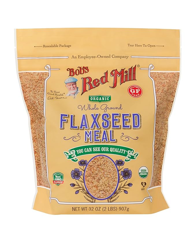 Bob's Red Mill Organic Flaxseed Meal, 32oz (Pack of 4) - Non GMO, Vegan, Paleo Friendly, Keto Friendly, Kosher