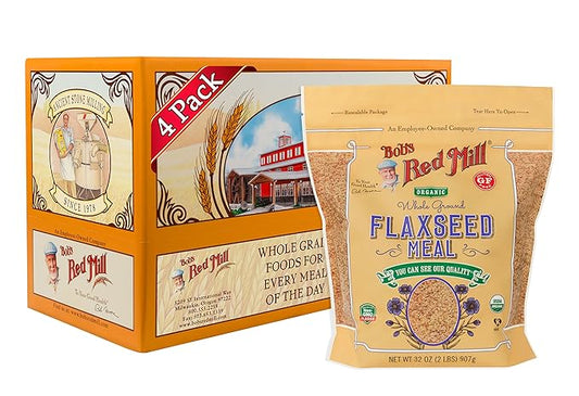 Bob's Red Mill Organic Flaxseed Meal, 32oz (Pack of 4) - Non GMO, Vegan, Paleo Friendly, Keto Friendly, Kosher
