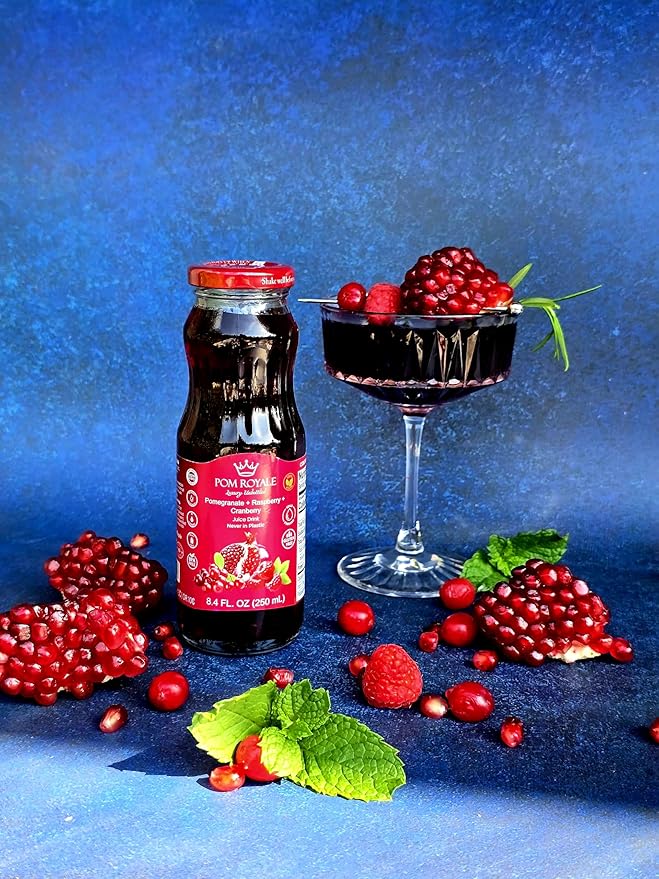 Pomegranate Raspberry Cranberry, 8.4 Ounce Glass Bottle (Pack of 15), Cold Pressed Juice, Non-GMO, Gluten Free, Kosher Certified, Preservative Free