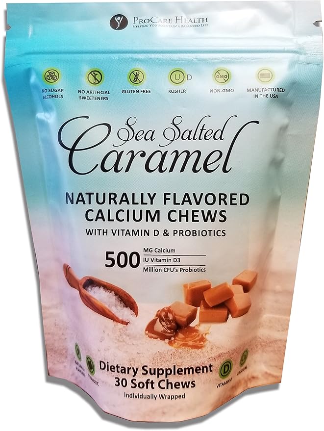 ProCare Health | Calcium Soft Chew | Sea Salted Caramel l 30 Count