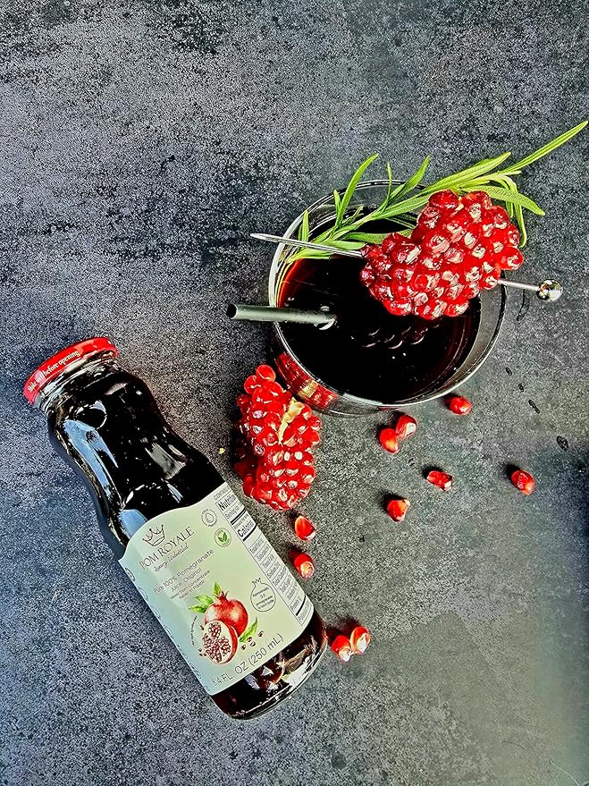Pure Pomegranate Juice No Pulp, 8.4 Ounce Glass Bottle (Pack of 15), Cold Pressed Juice, Not from Concentrate, Non-GMO, No Sugar Added, Gluten Free, Kosher Certified, Preservative Free